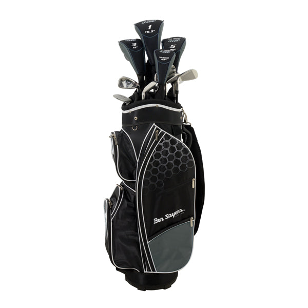 Ben Sayers M8 Cart Bag Golf Package Set - Black - Left-Handed