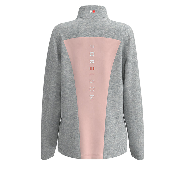 Forelson Moreton 1/4 Zip Ladies Golf Pullover - Grey/Pink