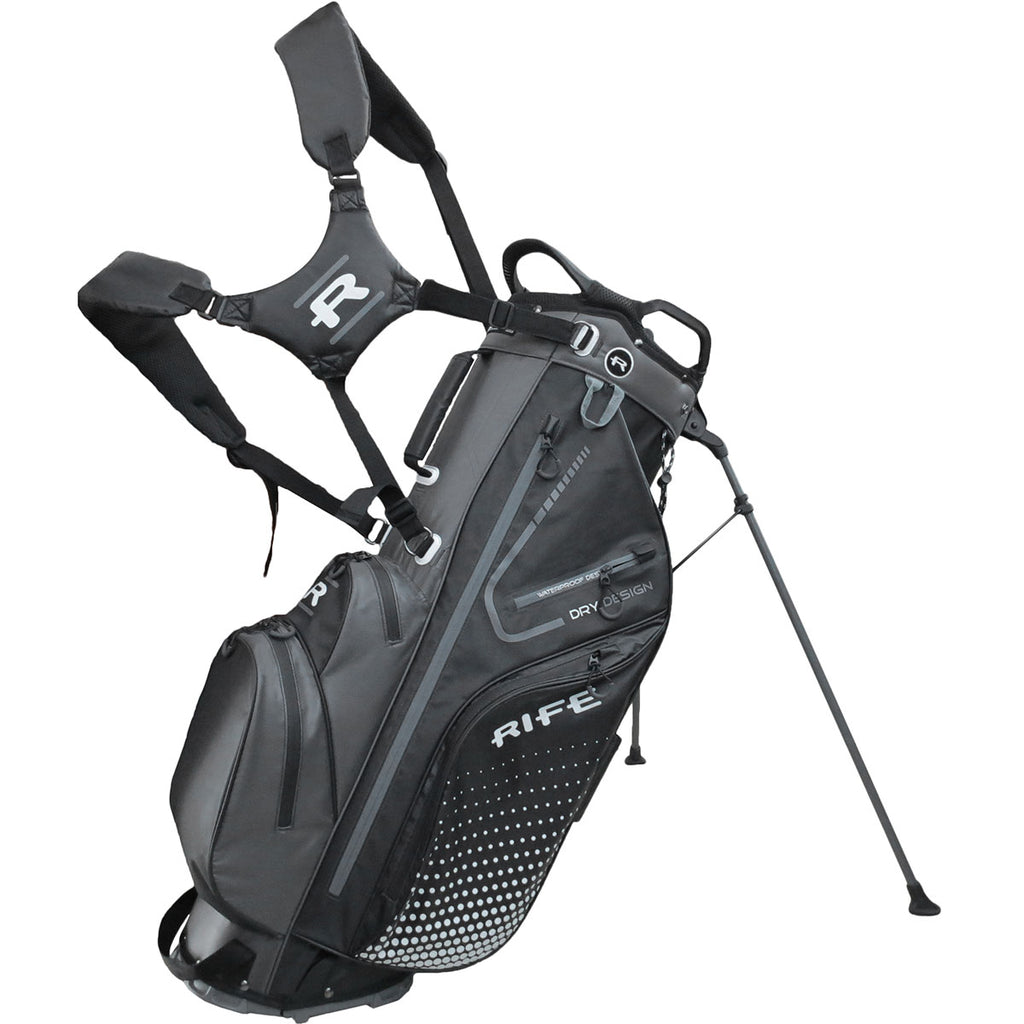 Rife Waterproof Golf Stand Bag - Black