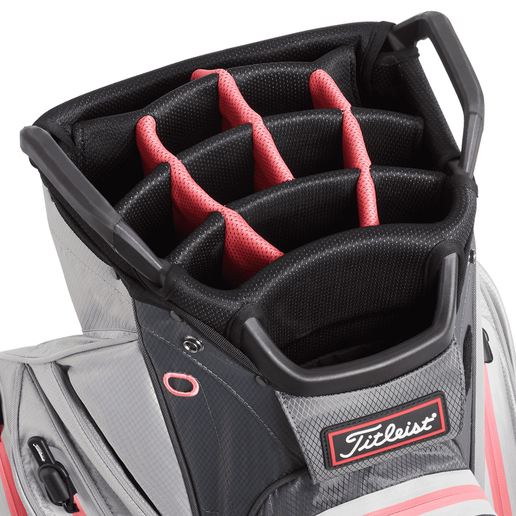 Titleist Stadry 14 Golf Cart Bag - Charcoal/Grey/Coral - Andrew 
