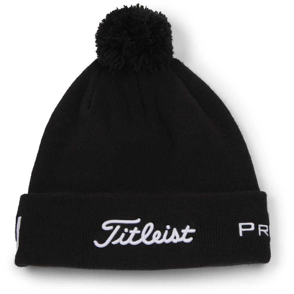 Titleist Tour Pom Pom Golf Beanie Hat - Black
