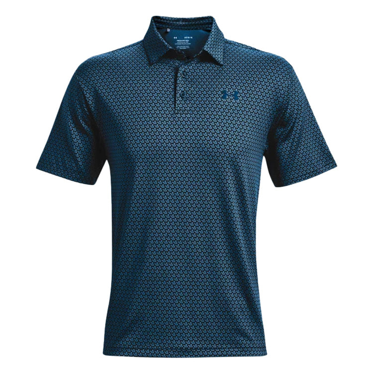 Under Armour Playoff Polo 2.0 Golf Shirt - Black / Cruise Blue