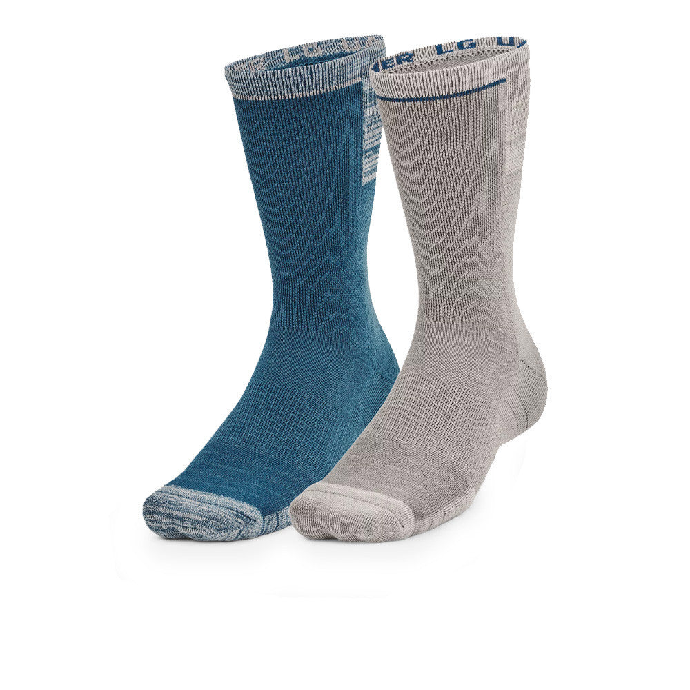 Under Armour Cold Weather Crew Socks 2-Pack - Pewter / Petrol Blue