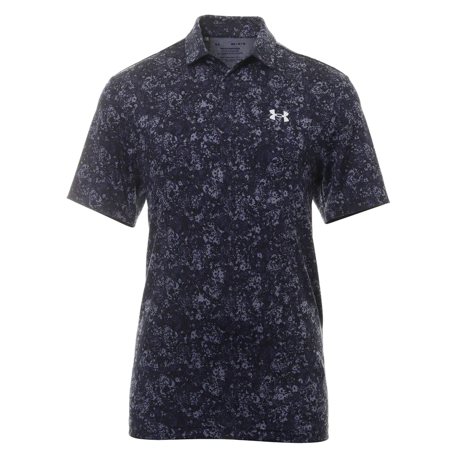 Under Armour Playoff 3.0 Printed Golf Polo - Midnight Navy / Halo Grey