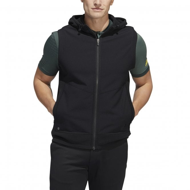 adidas Statement Full-Zip Hooded Golf Vest - Black