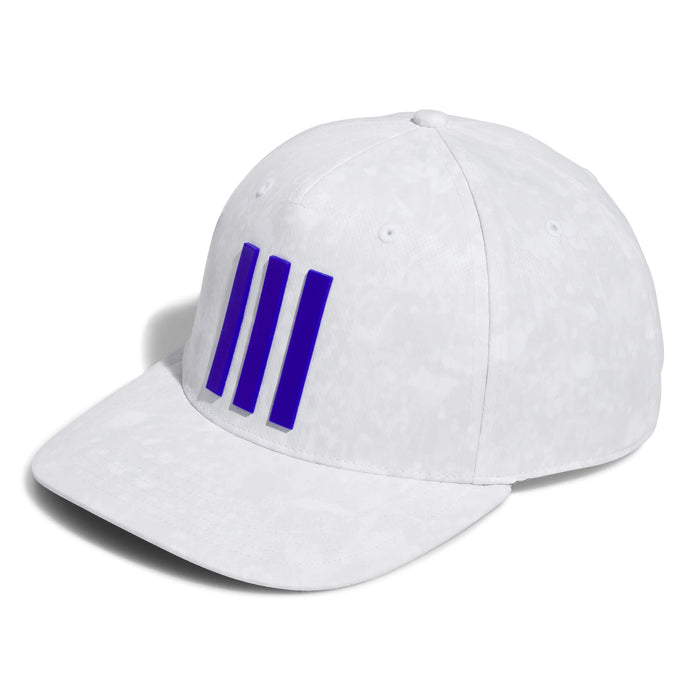 adidas Golf Tour 3-Stripe Print Snapback Cap - White/Grey One