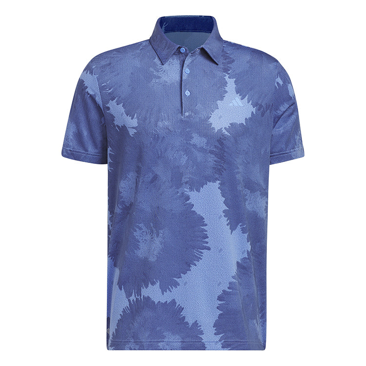 adidas Flower Mesh Golf Polo Shirt - Blue/Navy