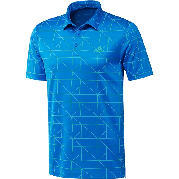 adidas Jacquard Lines Golf Polo Shirt - Blue