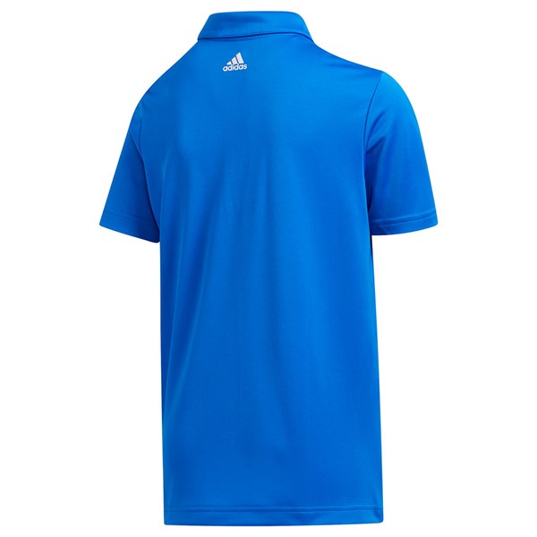 adidas 3 Stripe Junior Solid Golf Polo Shirt - Blue