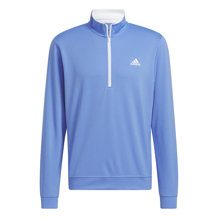 adidas Lightweight 1/4 Zip Golf Pullover - Blue