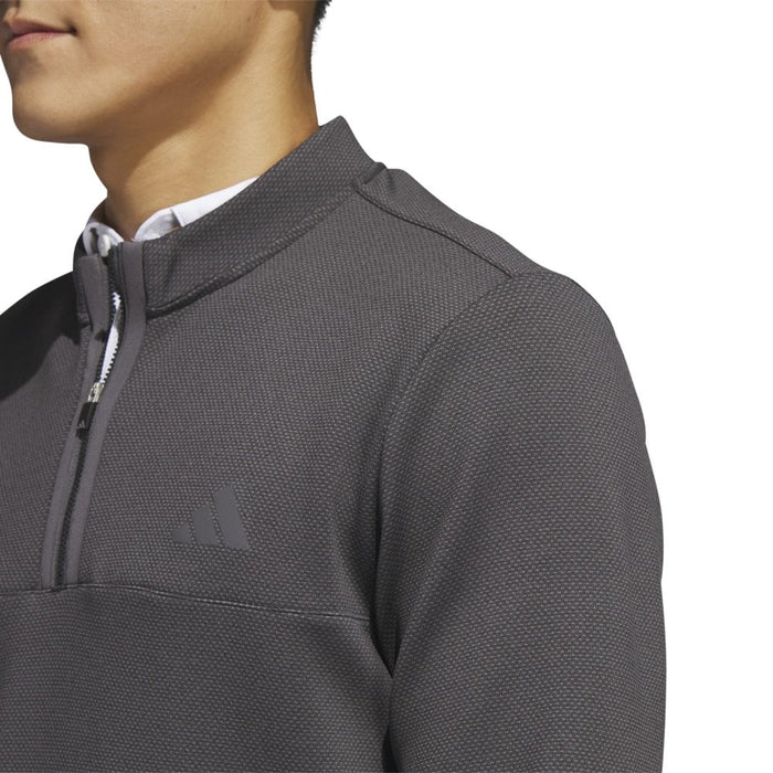 adidas Microdot 1/4 Zip Golf Pullover - Black/White