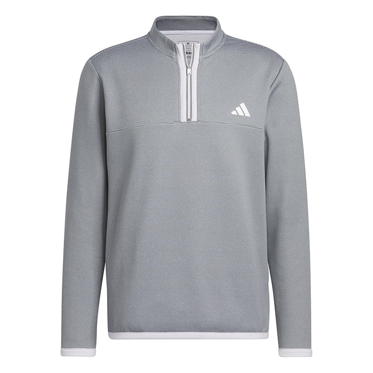 adidas Microdot 1/4 Zip Golf Pullover - White/Grey