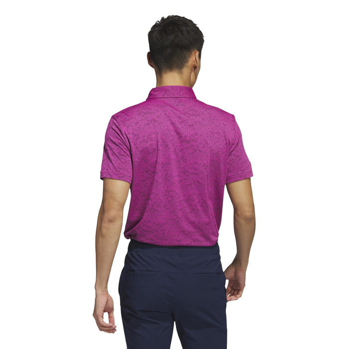 adidas Textured Jacquard Golf Polo Shirt Lucid Fuschia Andrew Morris Golf