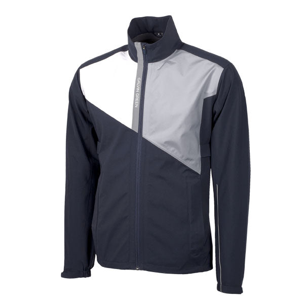 Galvin Green Apollo Waterproof Golf Jacket Navy White Grey Andrew Morris Golf