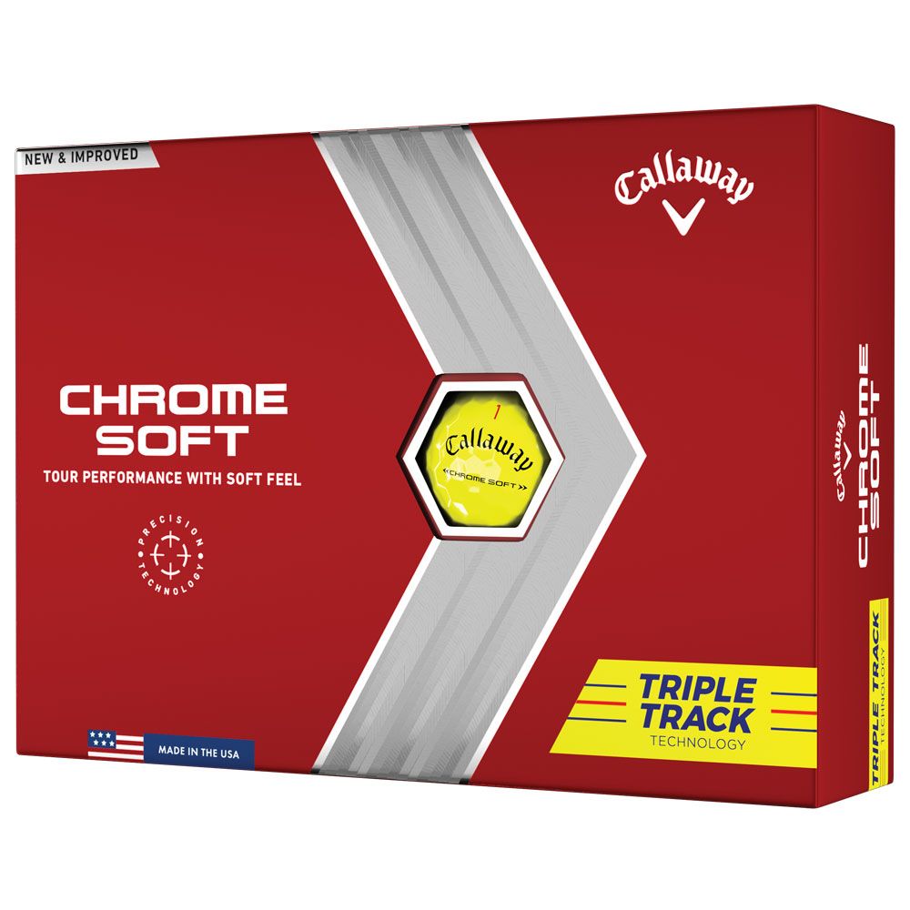 Callaway Chrome Soft 2022 Triple Track Golf Balls - Yellow