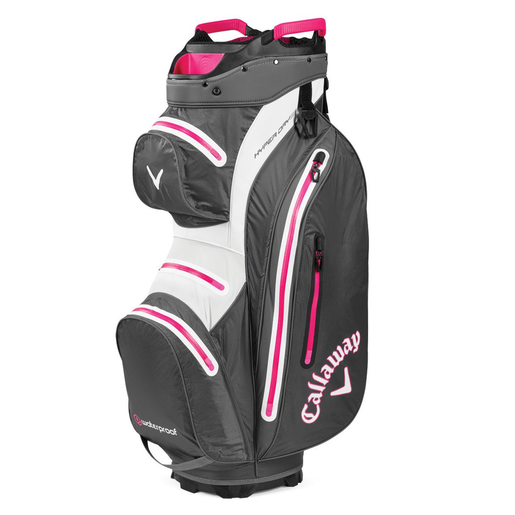 Callaway Hyperdry 15 Waterproof Golf Cart Bag - Charcoal/Pink