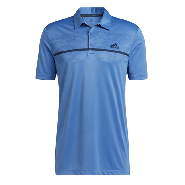 adidas Chest Print Golf Polo Shirt - Blue