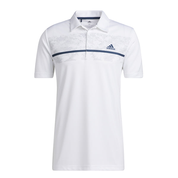 adidas Chest Print Golf Polo Shirt - White