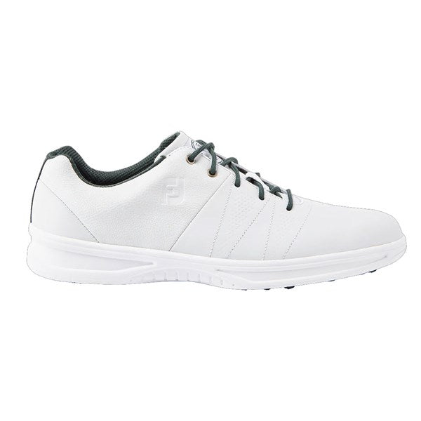 Footjoy Contour Casual Spikeless Golf Shoes - White/Green