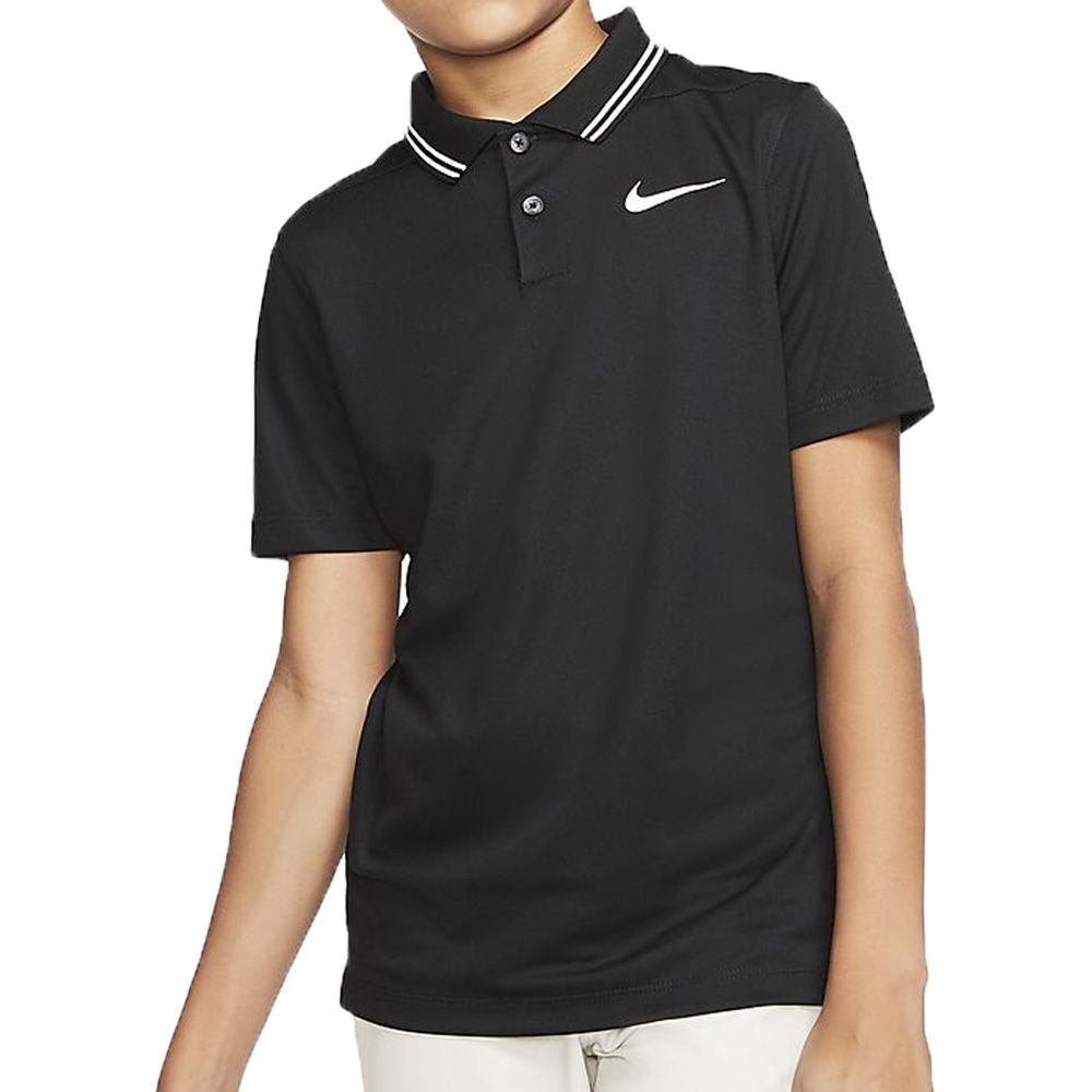 Nike Dri-Fit Victory Junior Golf Polo Shirt - Black/White