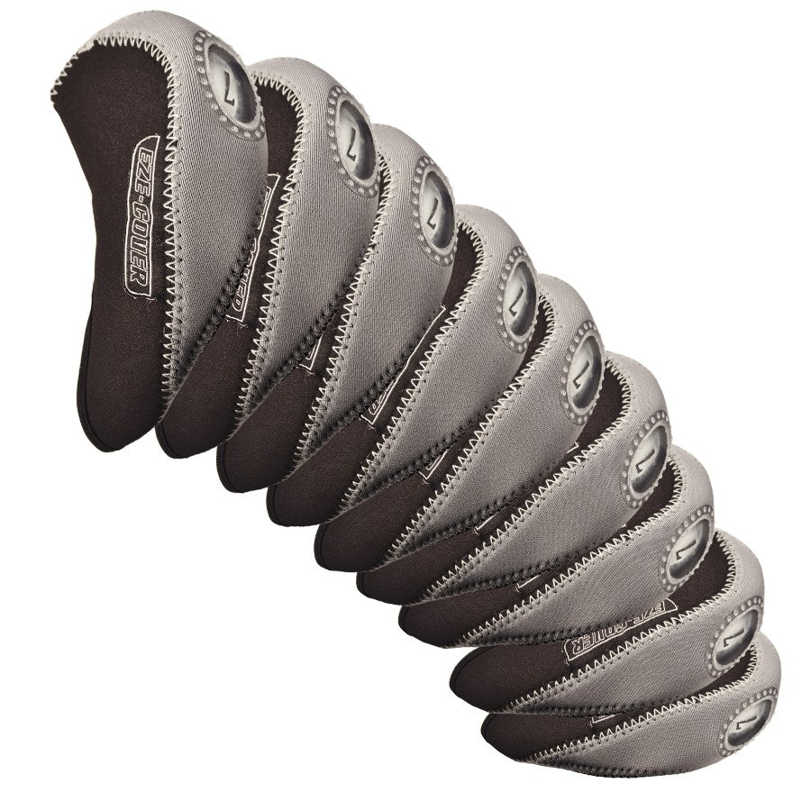 Longridge Eze Golf Iron Headcovers - Black/Silver