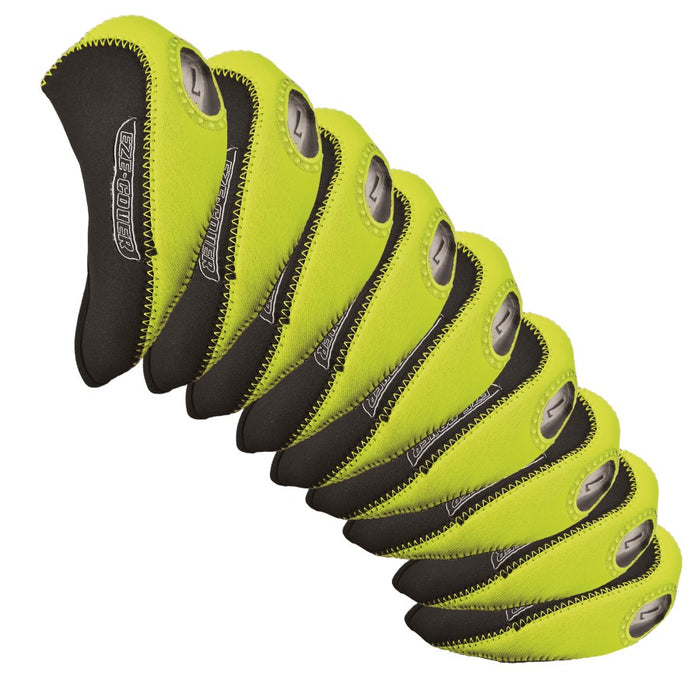 Longridge Eze Golf Iron Headcovers - Black/Lime