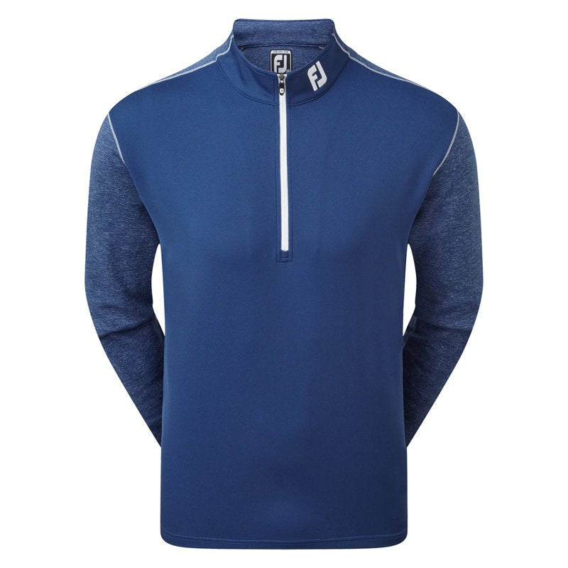 Footjoy Heather Chillout 1/2 Zip Golf Pullover - Deep Blue