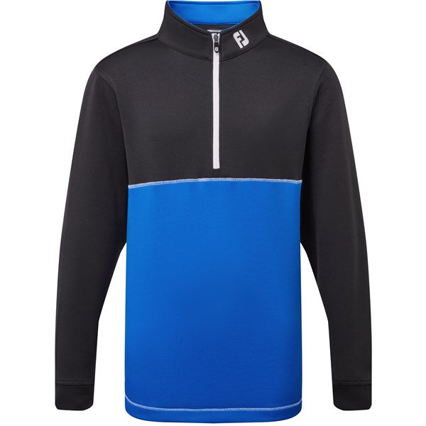 Footjoy Junior Colourblock Chillouy Golf Pullover - Blue