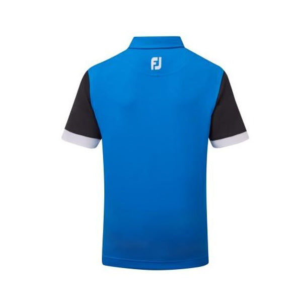 Footjoy Junior Colourblock Golf Polo Shirt - Blue