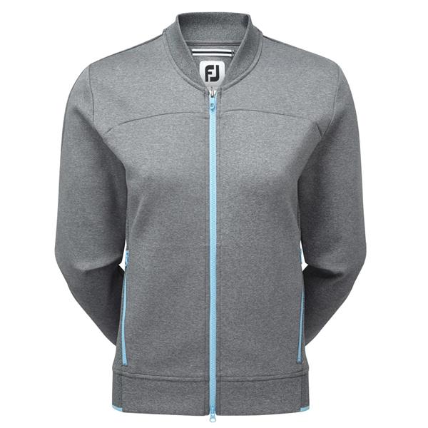 Footjoy Ladies Full-Zip Golf Bomber Jacket - Grey/Blue