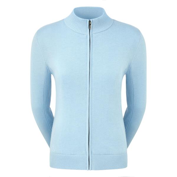 Footjoy Ladies Full-Zip Lined Golf Sweater - Sky Blue