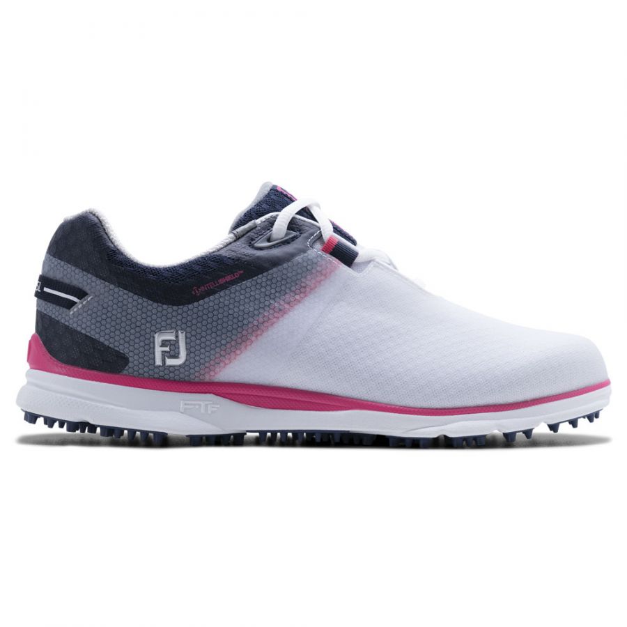Footjoy Pro SL Sport Ladies Golf Shoes - White/Navy/Pink