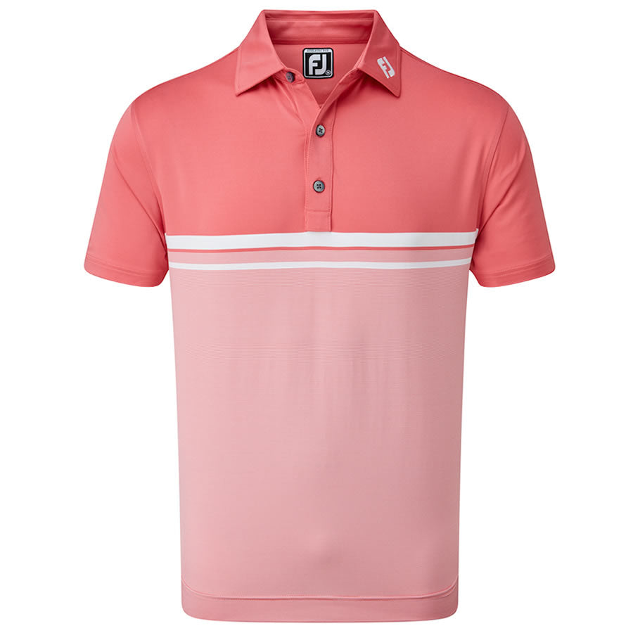 Footjoy Engineered End on End Stripe Golf Polo Shirt - Pink