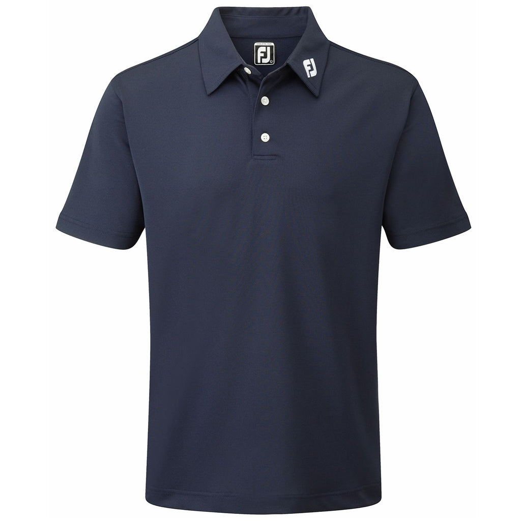 Footjoy Stretch Pique Solid Golf Polo Shirt - Navy