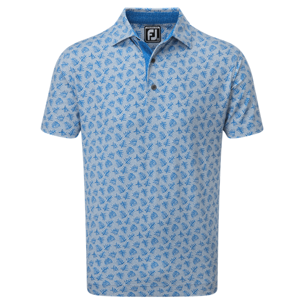 Footjoy Shadow Palm Golf Polo Shirt - Blue