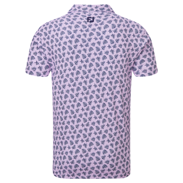 Footjoy Shadow Palm Golf Polo Shirt - Lavender/Navy