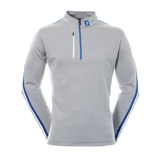 Footjoy Sleeve Stripe MidLayer 1/2 Zip Mens Golf Sweater - Grey/Blue