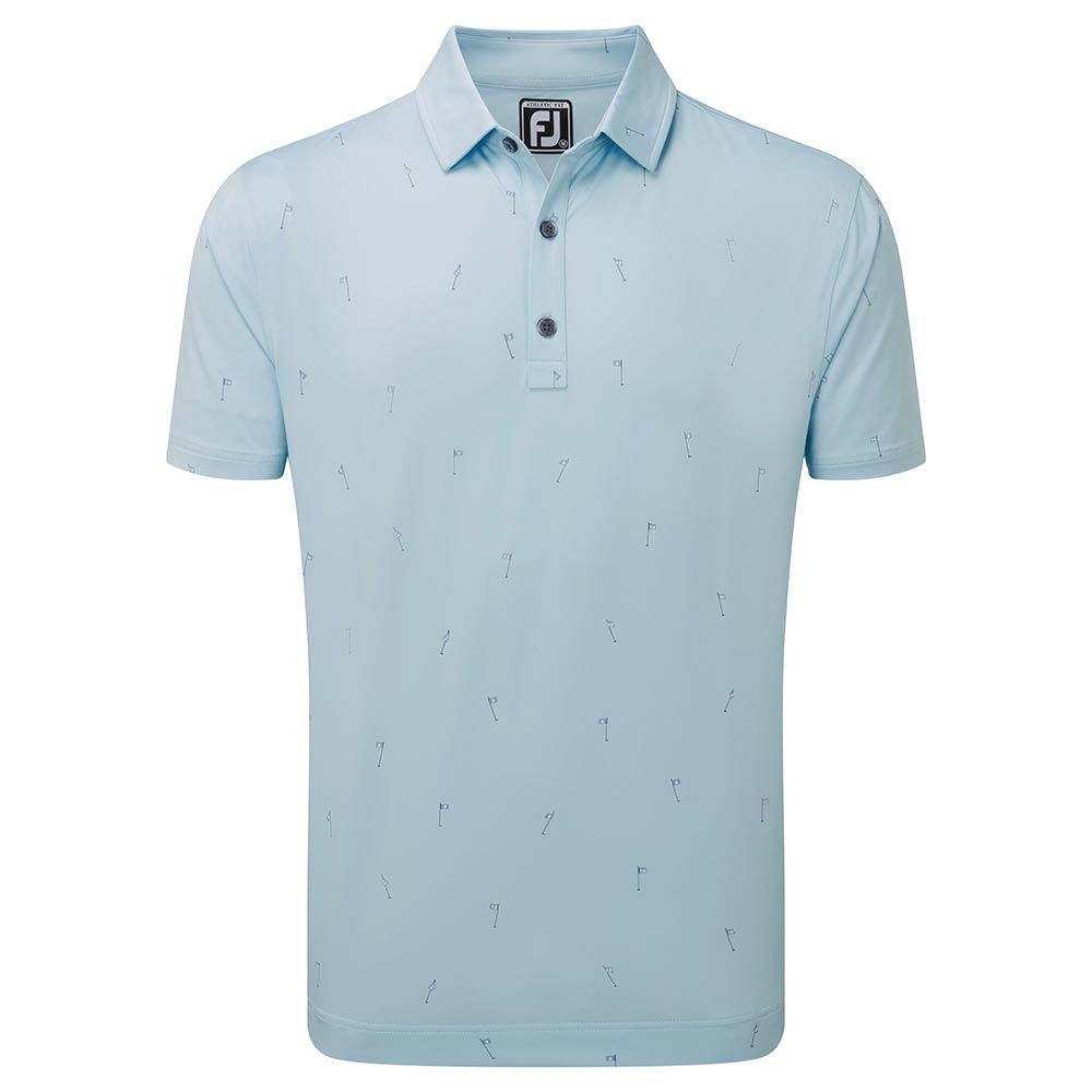Footjoy 18 Holes Lisle Golf Polo Shirt - Azure