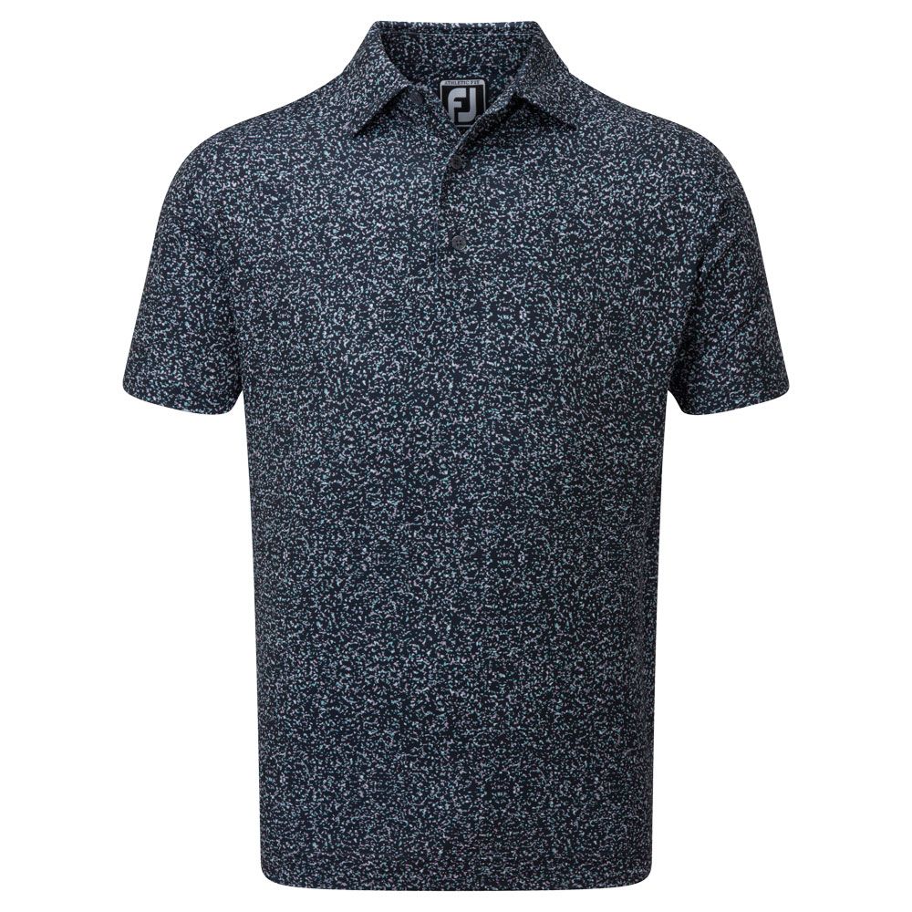 Footjoy Granite Lisle Print Golf Polo Shirt - Navy