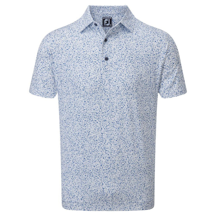 Footjoy Granite Print Lisle Golf Polo Shirt - White