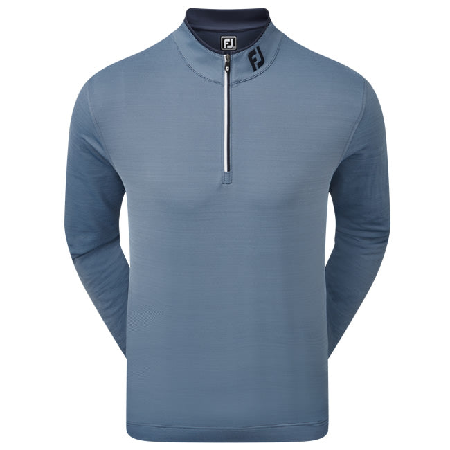 Footjoy Lightweight Microstripe Chill-Out Golf Pullover - Navy/Lagoon