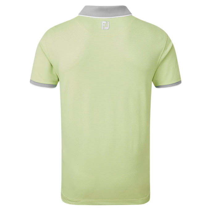 Footjoy Pique Ministripe Golf Polo Shirt - Grey/Lime S