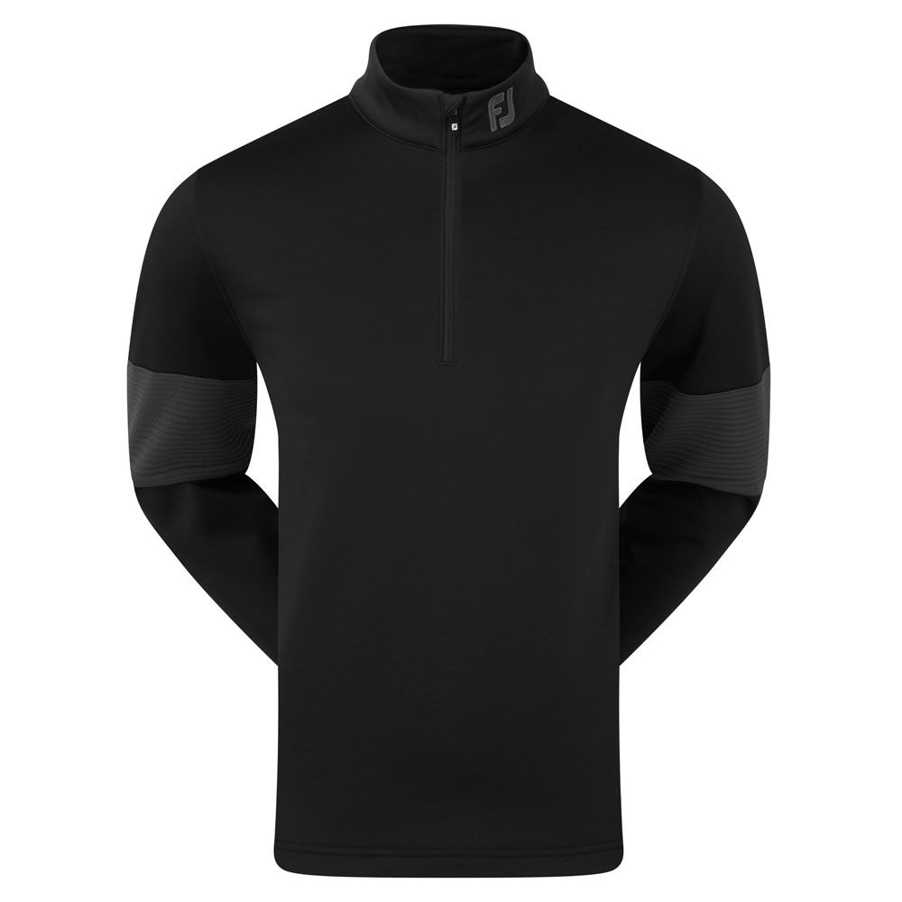 Footjoy Ribbed Chillout XP Golf Pullover - Black/Charcoal