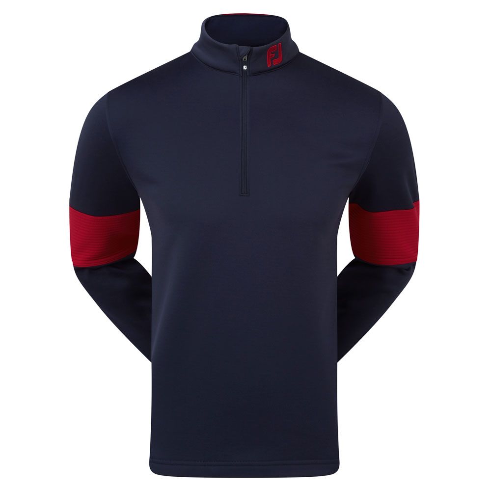 Footjoy Ribbed Chillout XP Golf Pullover - Navy/Red