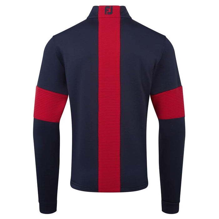 Footjoy Ribbed Chillout XP Golf Pullover - Navy/Red