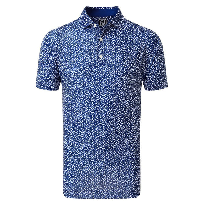 Footjoy Tossed Tulips Lisle Golf Polo Shirt - Twilight/White
