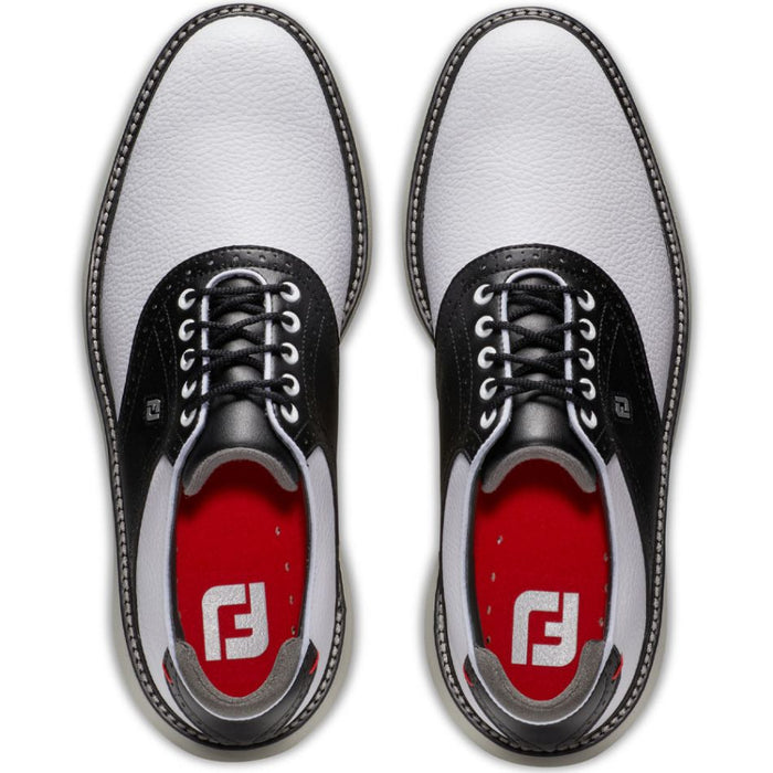 Footjoy Traditions Spikeless Golf Shoes - White/Black/Grey