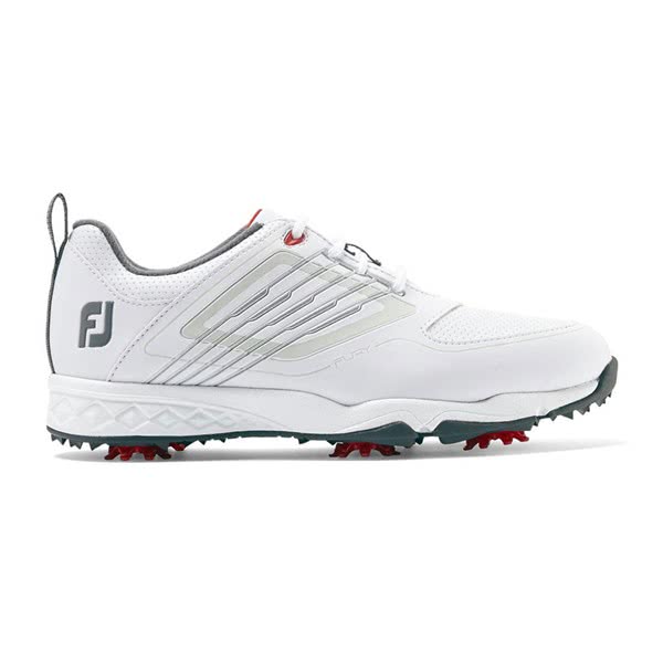 Footjoy Fury Junior Golf Shoes - White/Red