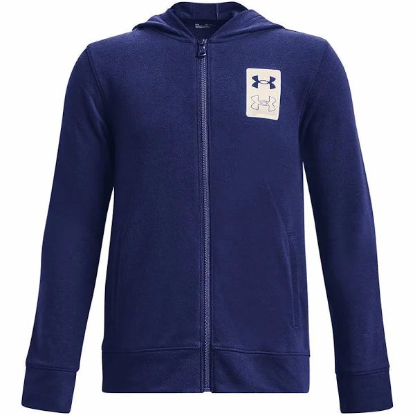 Under Armour Junior Rival Terry Full Zip Golf Hoodie Bauhaus Blue Andrew Morris Golf