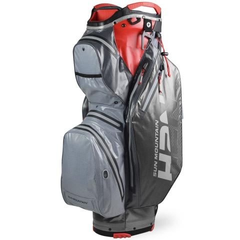 Sun Mountain H2NO Staff Golf Cart Bag - Gunmetal/Red